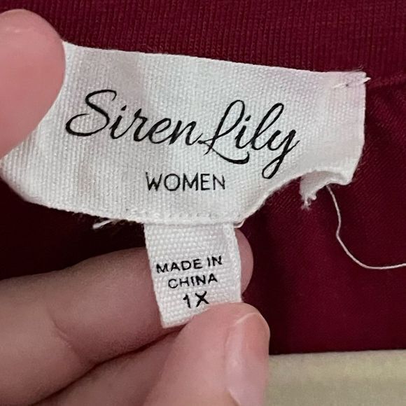 Siren Lily Women's Crochet Knit Pullover Top‎ Burgundy Size 1X - Picture 4 of 5